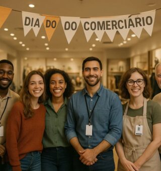 Profissionais felizes celebram o dia 20 de outubro