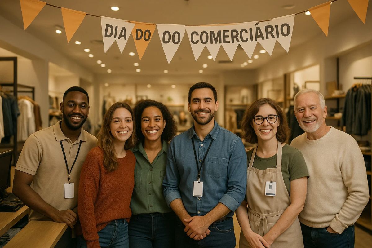 Profissionais felizes celebram o dia 20 de outubro