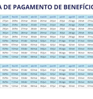 Calendário INSS 2025 com o mês de dezembro em destaque
