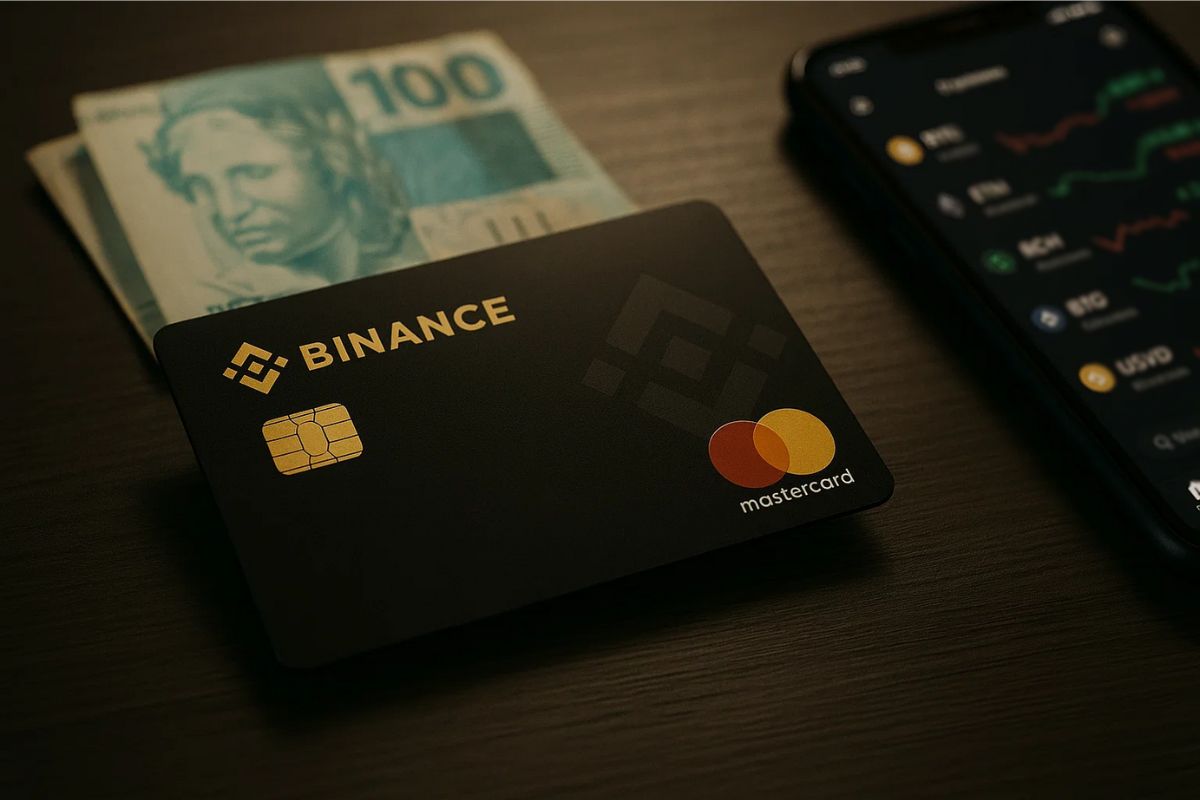 Binance Card em cima de uma mesa