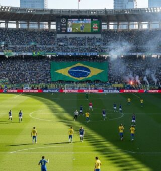 Imagem do estádio durante Brasil e Japão