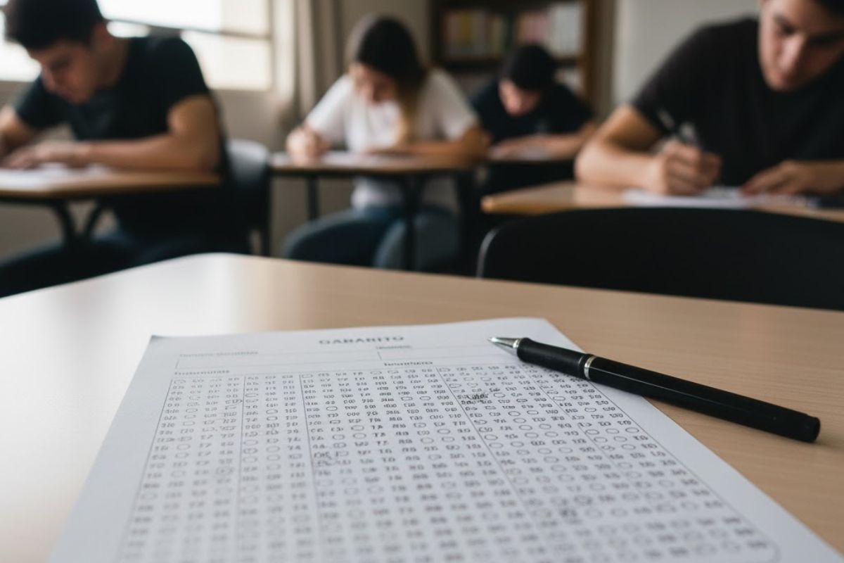 Um estudante se preparando depois que a Caixa abre concurso