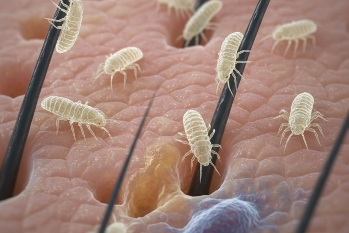 Imagem do Demodex na pele