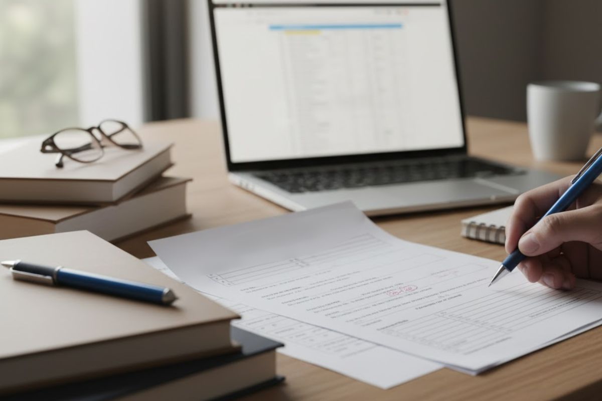 Um estudante vendo os Gabaritos preliminares da Prova Nacional Docente (PND) 