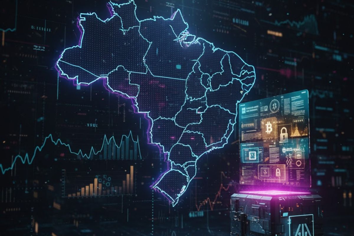 Ilustração do mapa do Brasil, Grok