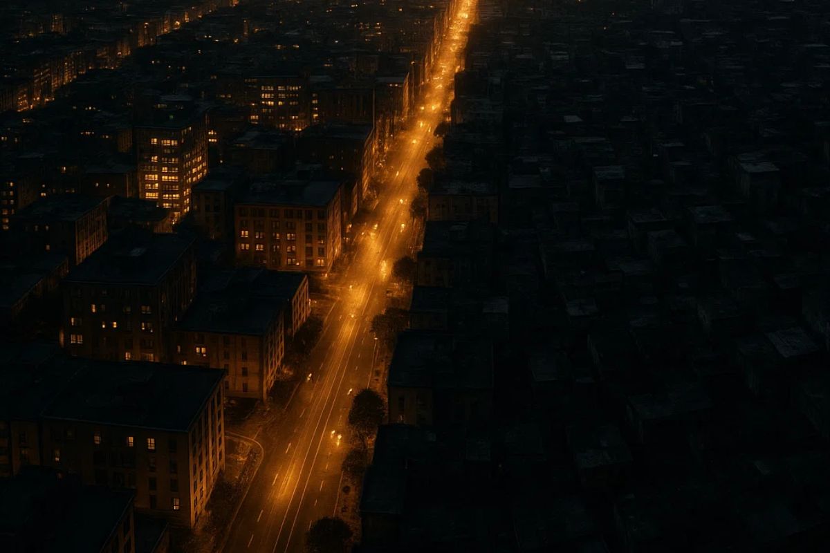 Imagem aérea de um local que está sob narcoestado