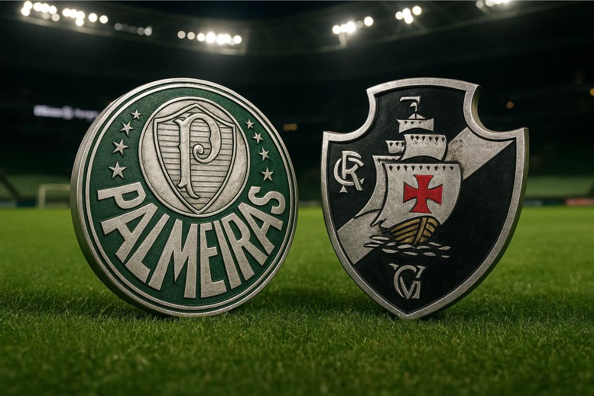 Escudos em 3D do Palmeiras x Vasco