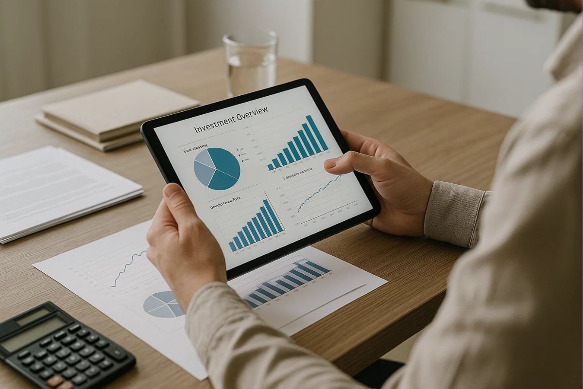Uma pessoa analisando o seu perfil de investidor
