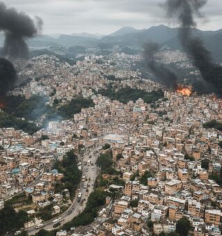 Imagem aérea de um local que está sob narcoestado