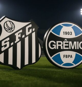 Escudo 3D dos times: Santos x Grêmio