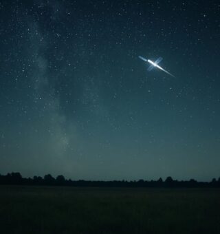 Um satélite da Starlink no céu