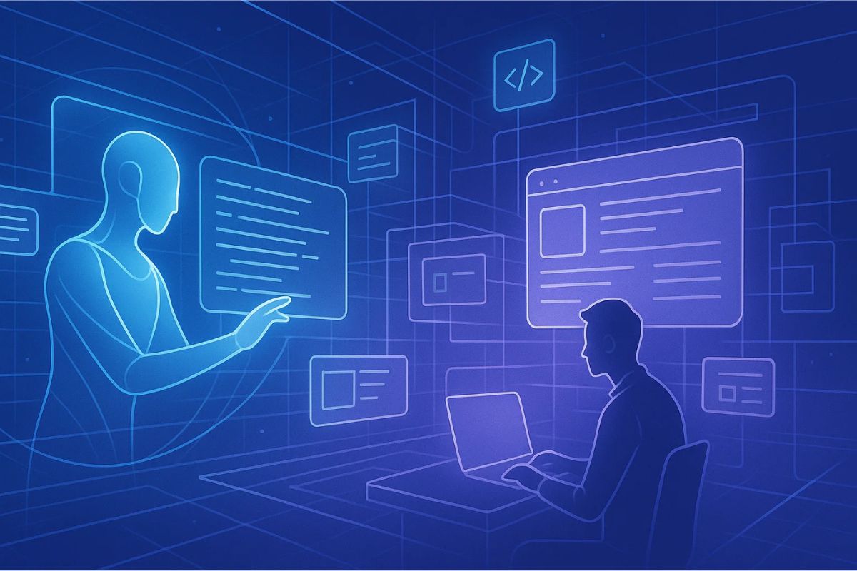 Imagem ilustrativa de uma pessoa fazendo vibe coding