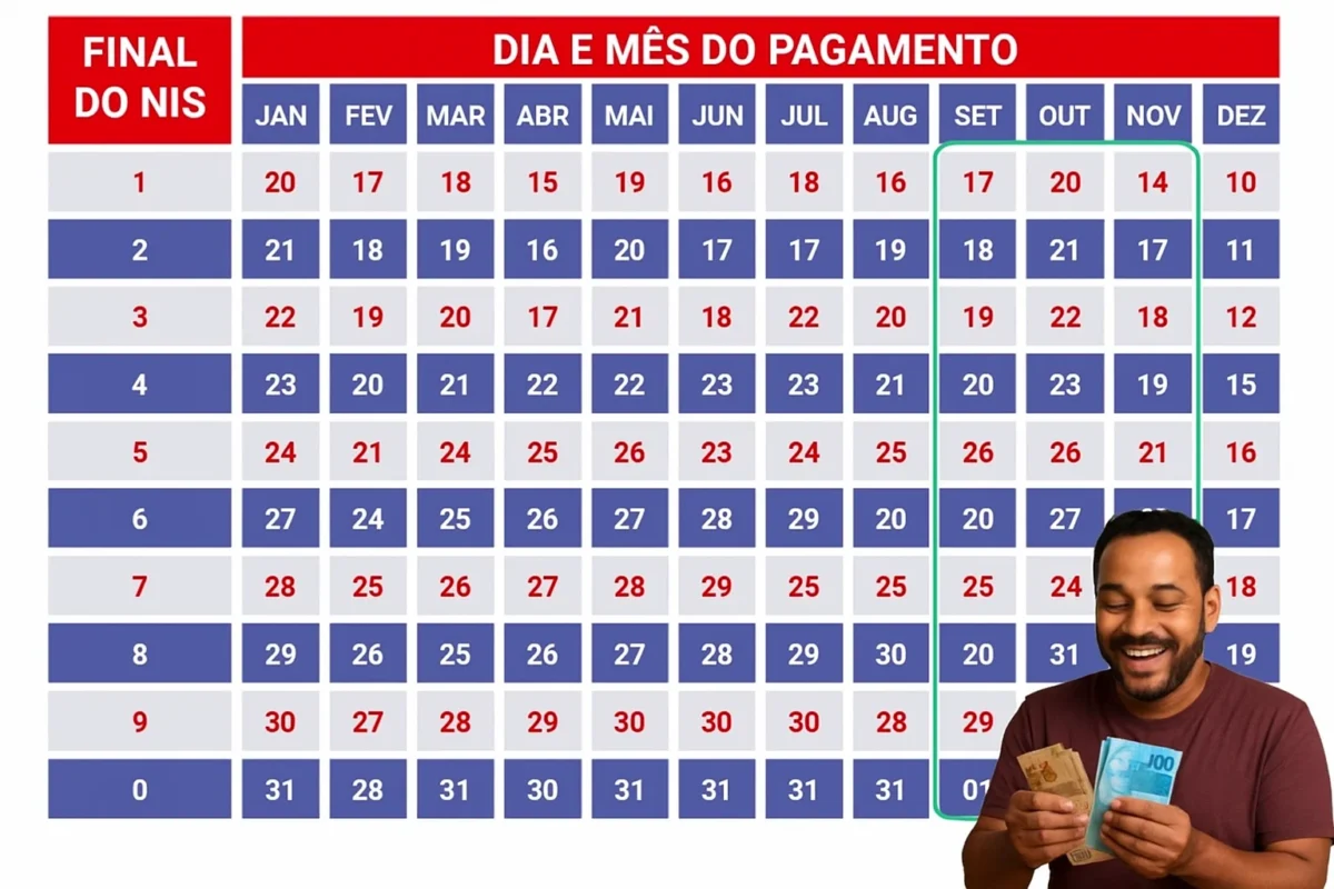 Calendário Bolsa Família Novembro: Quando recebem os NIS final 1, 2, 3, 4 e 5