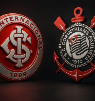 Escudos 3D do Internacional x Corinthians