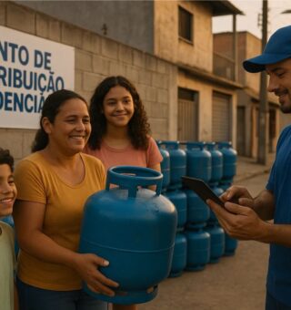 Um ponto de distribuição do Gás do Povo