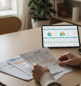 Uma pessoa planejando hábitos financeiros para economizar