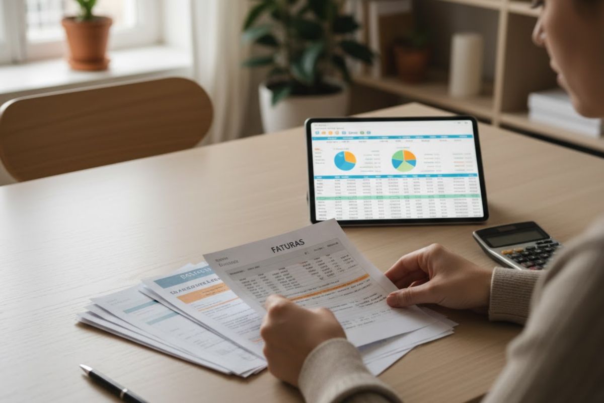 Uma pessoa planejando hábitos financeiros para economizar