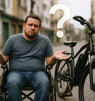 Uma pessoa em dúvida sobre IPVA para bicicleta e cadeira de rodas