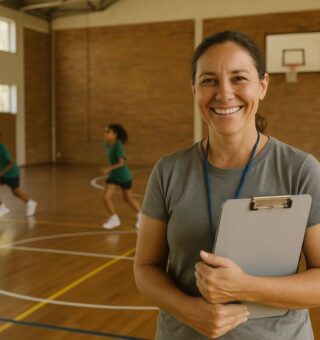 Uma professora feliz com o apoio à Lei de Incentivo ao Esporte