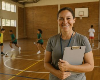 Uma professora feliz com o apoio à Lei de Incentivo ao Esporte