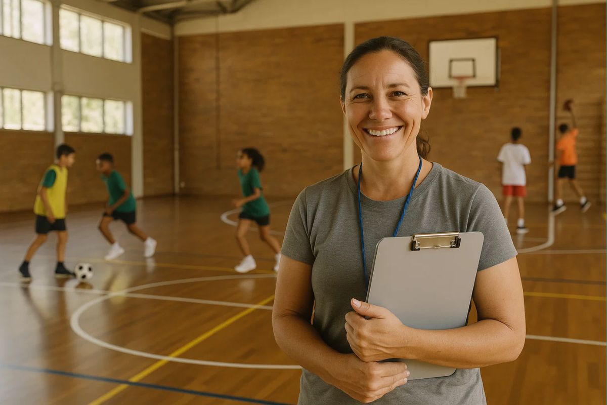 Uma professora feliz com o apoio à Lei de Incentivo ao Esporte