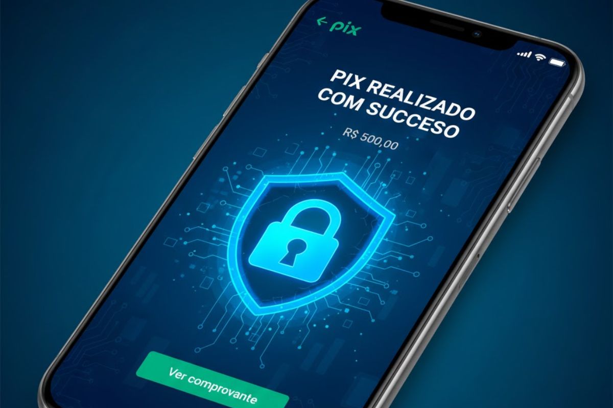 PIX na tela de bloqueio em um celular