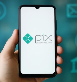 Uma tela de celular com PIX