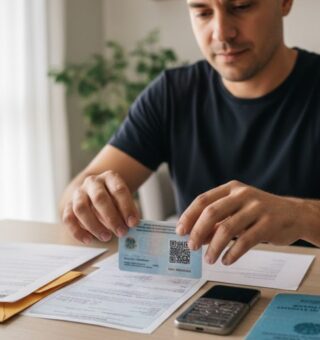 Um rapaz se organizando com o RG Novo