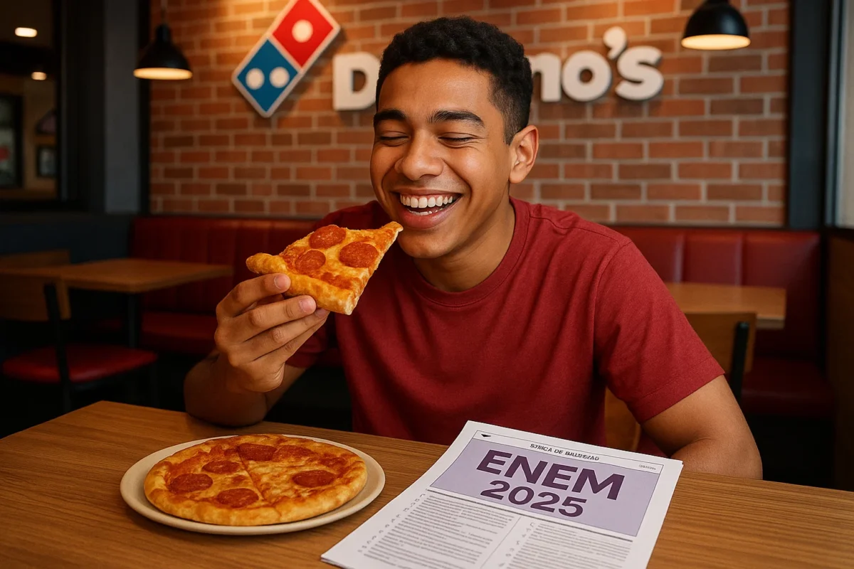 Terminou o Enem 2025? Domino’s dá pizza grátis para quem fez a prova