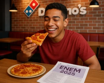 Terminou o Enem 2025? Domino’s dá pizza grátis para quem fez a prova