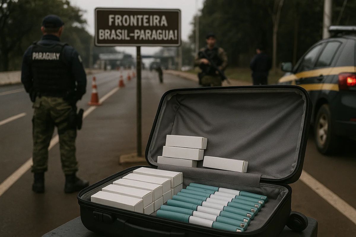 Uma imagem de parada na fronteira em busca de remédios para emagrecer