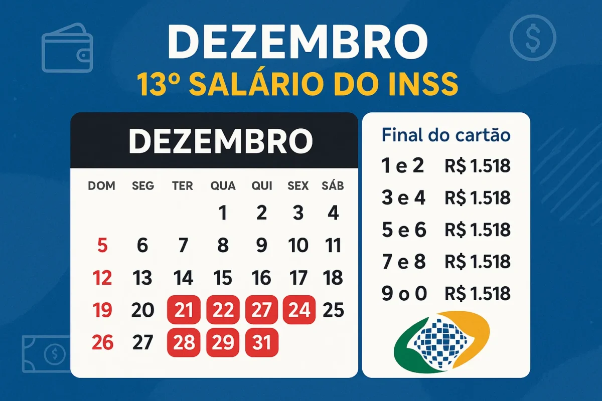 13º Salário INSS 2025: Pagamento para quem ganha acima de um salário mínimo termina em breve! Confira o calendário