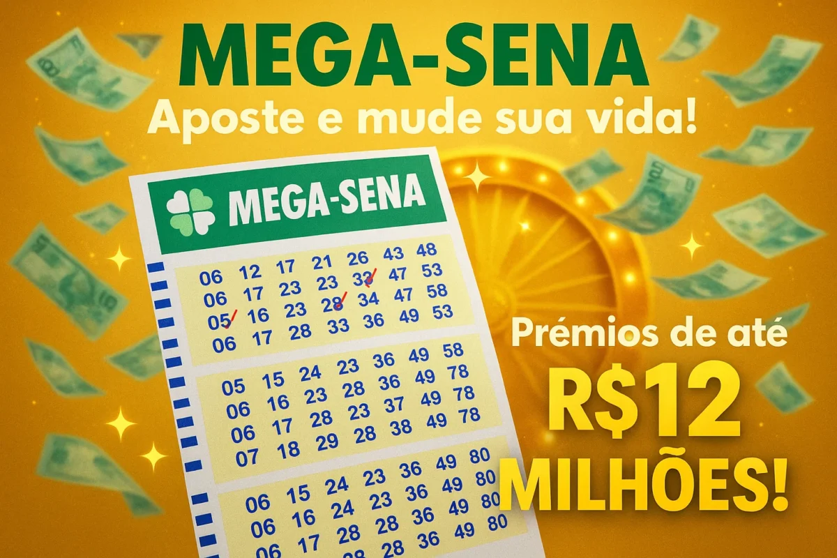 Mega-Sena acumula e prêmio sobe para R$ 12 milhões em sorteio de hoje, 6 de dezembro