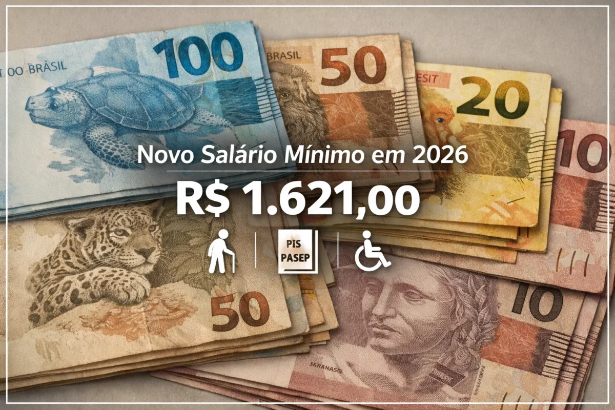 Salário Mínimo de R$ 1.621: Confira o impacto real no seu bolso e nos benefícios a partir de janeiro