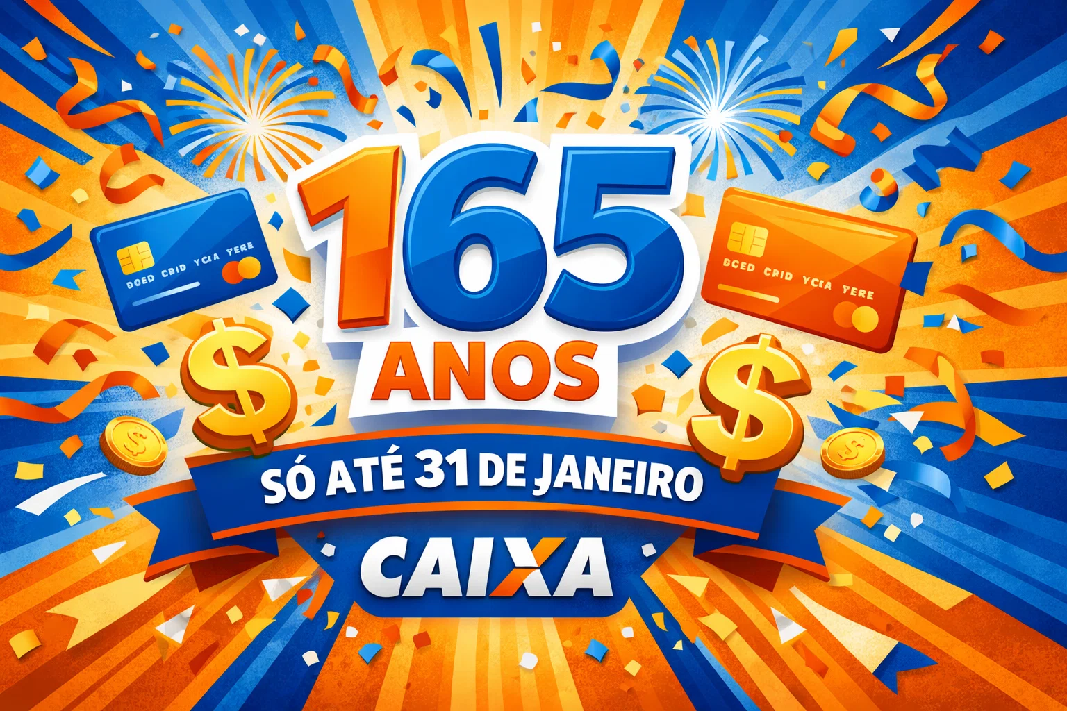 Saiba como garantir anuidade zero e bônus de 165% na CAIXA antes da segunda.