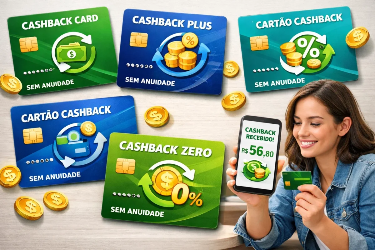Cartões sem anuidade que dão cashback real; veja os 5 com melhor retorno