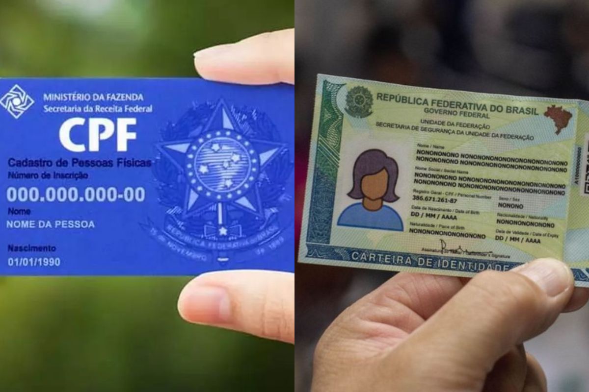 CPF e NIS ao lado na mão de pessoas