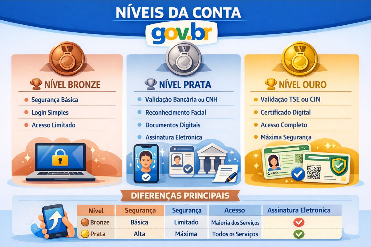 Infográfico níveis conta gov.br