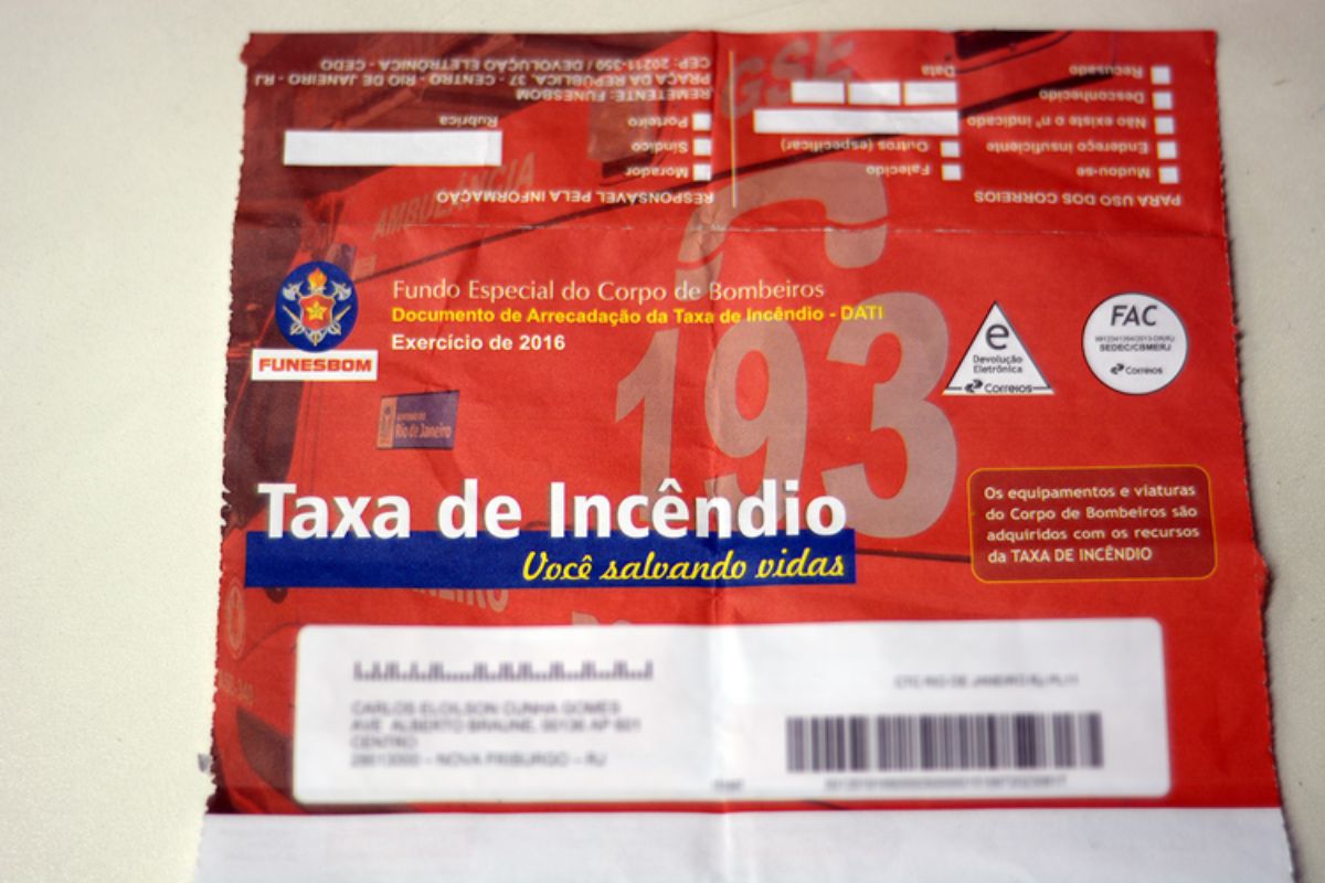 Documento da Taxa de incêndio