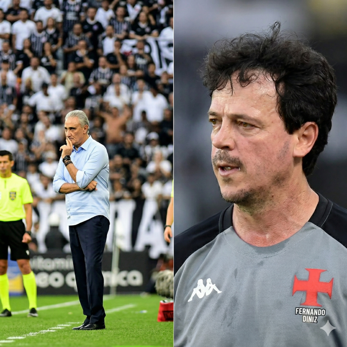 Corinthians: Tite ou Diniz? Veja o PREÇO para contratar os técnicos em 2026 (foto: Gemini/IA)