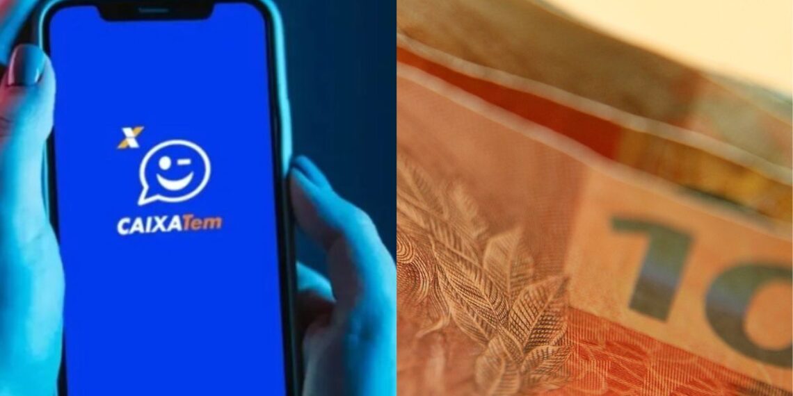Caixa ao lado de notas de reais