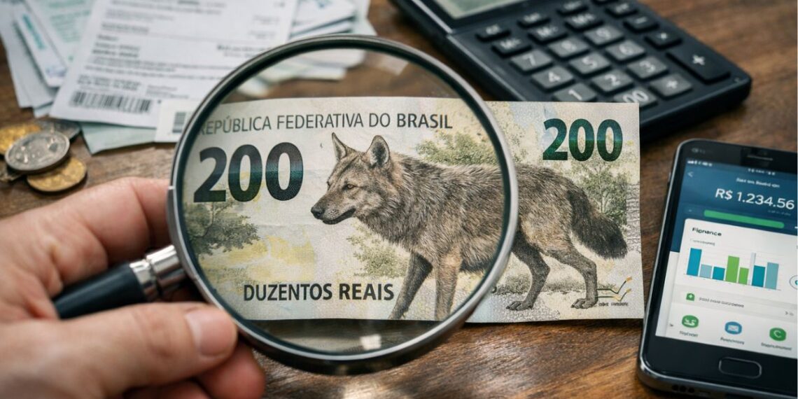 Nota de R$ 200 do salário antecipado