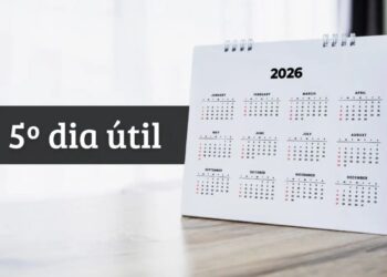 Calendário representando o 5ºdia útil